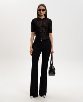 Alexander McQueen Чорний топ Spider з шовком 858371Q1BGH