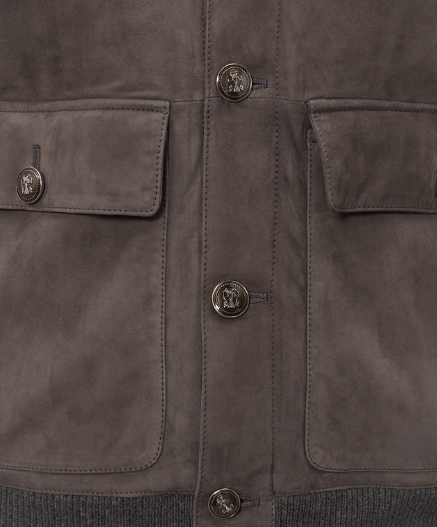 Brunello Cucinelli Серая комбинированная куртка MPCLF1955 изображение 5