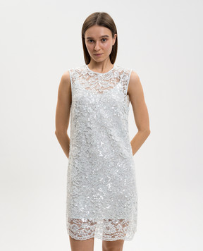 Twinset Зелена сукня міні в мереживо з паєтками 261TP2631