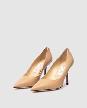 Jimmy Choo Бежеві шкіряні туфлі Love з монограмою LOVE85ZNU