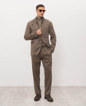 Brett Johnson Коричневый блейзер из кашемира с планкой FW26B72ZE992CHE
