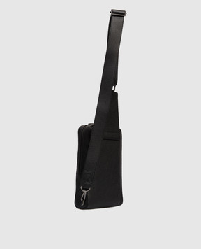 Stefano Ricci Чорна шкіряна сумка-слінг з логотипом та емблемою ND219GUVD