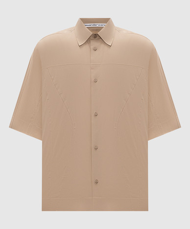 Бежевая рубашка с перфорацией