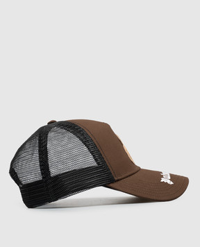 Palm Angels Коричневая кепка с нашивкой Bear PMLB068S26FAB004I