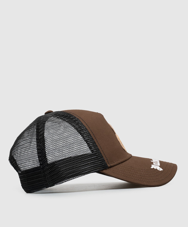 Palm Angels Коричневая кепка с нашивкой Bear PMLB068S26FAB004I изображение 3