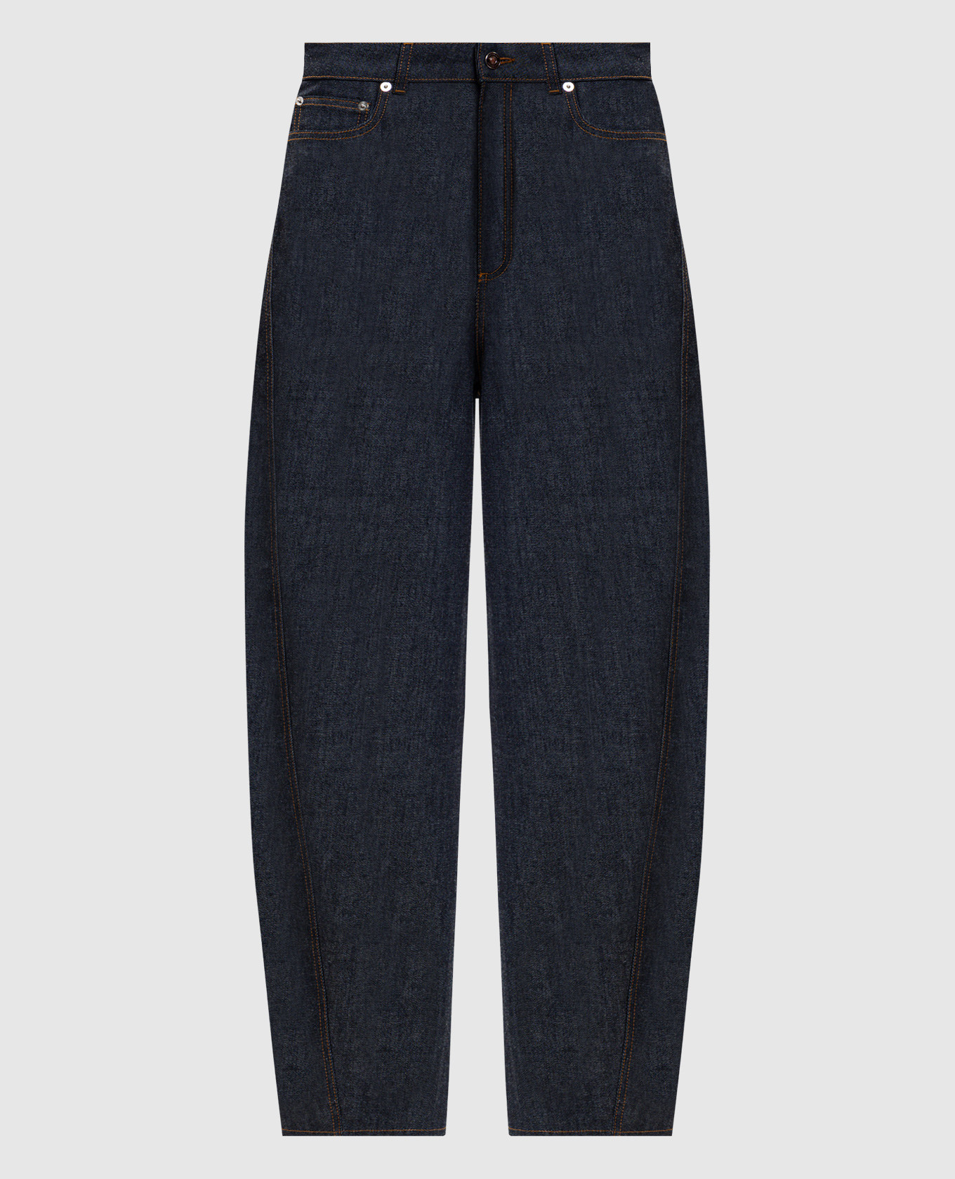 

Синие джинсы-бананы с логотип патч, Синий, Широкие джинсы