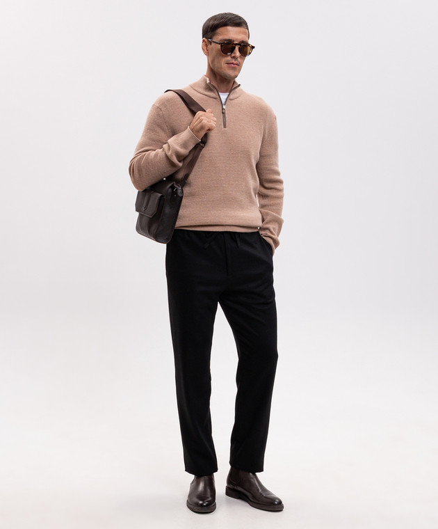 Canali Бежевый свитер из шерсти и кашемира MK02547C1216 изображение 2