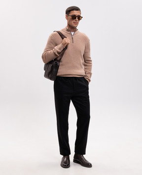 Canali Бежевый свитер из шерсти и кашемира MK02547C1216