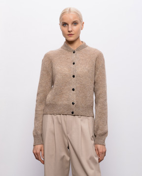 Brunello Cucinelli Коричневый кардиган с шерстью с люрексом MGG270506P