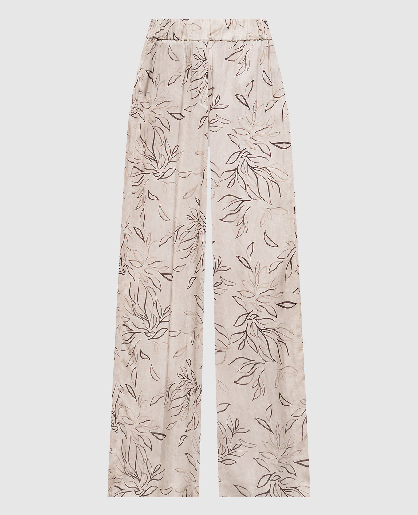 Бежевые палаццо в цветочный принт
