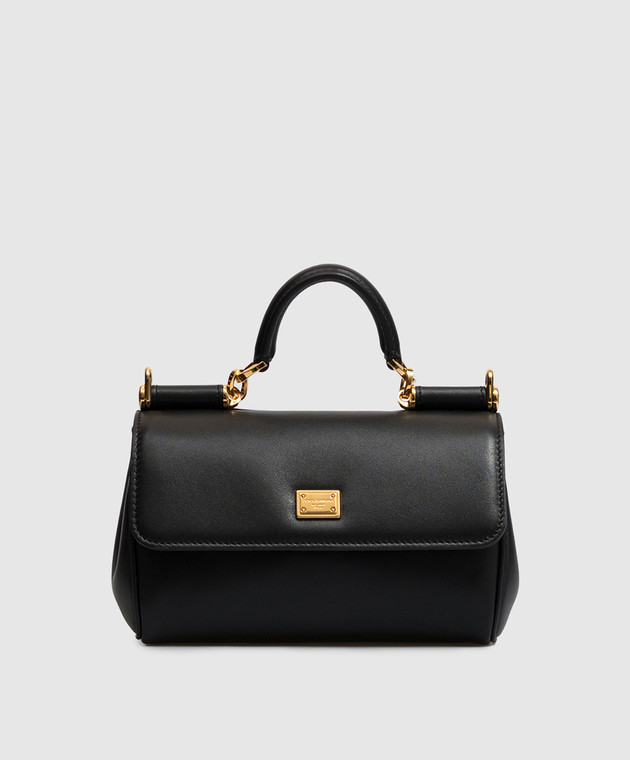 Dolce&Gabbana Черная кожаная сумка My Sicily BB7864B7321