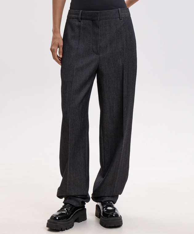 Balenciaga Серые брюки из шерсти A002A9TUT44 изображение 3
