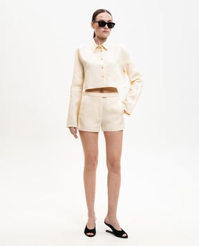 Khaite Жовті шорти з льону Blane 3195218