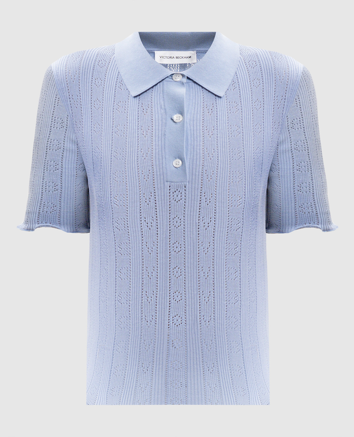 Голубое поло в узор