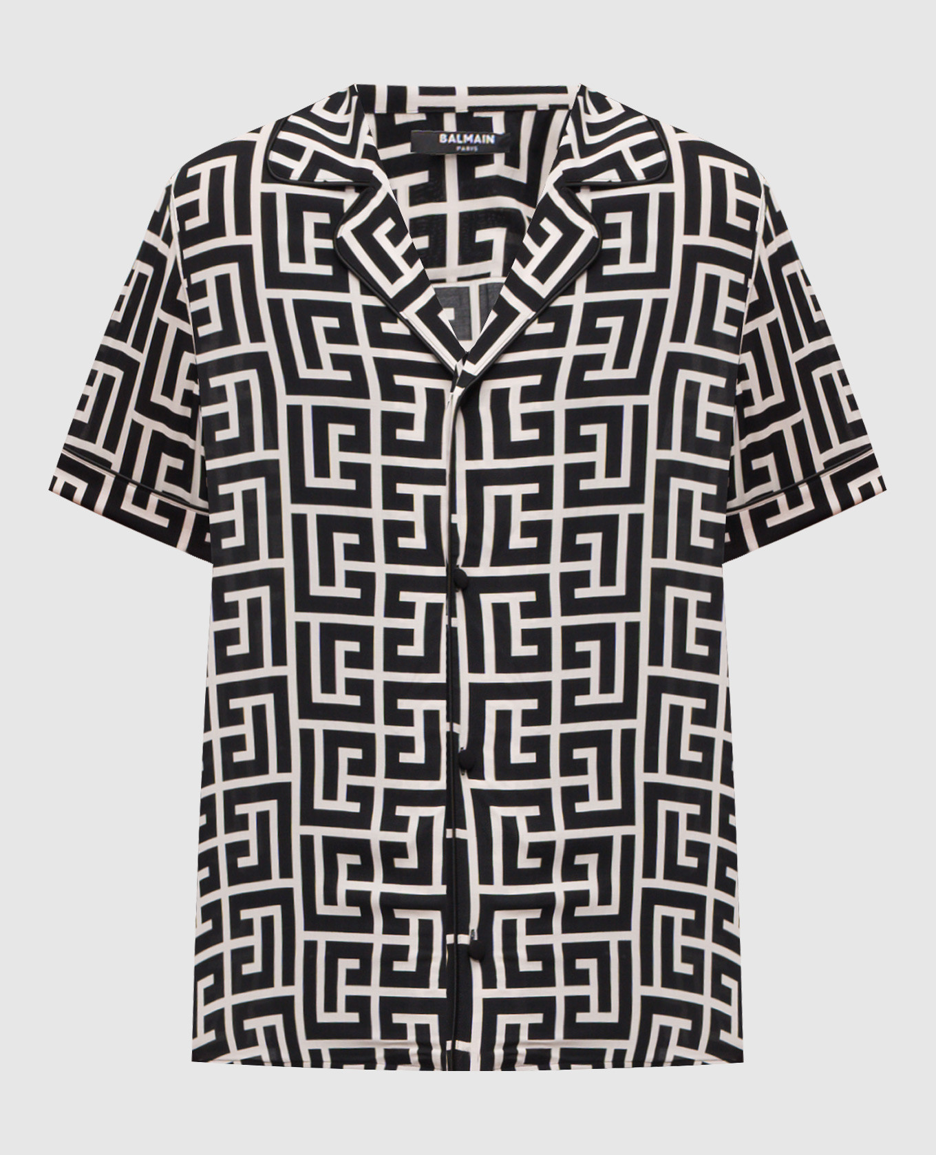 

Черная рубашка в брендовый принт, Черный, Рубашки