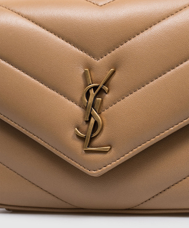 Saint Laurent Бежевая кожаная сумка кросс-боди LOULOU 873156AAEAX изображение 4