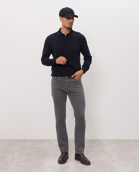 Canali Синее поло из шерсти MK01149C0572