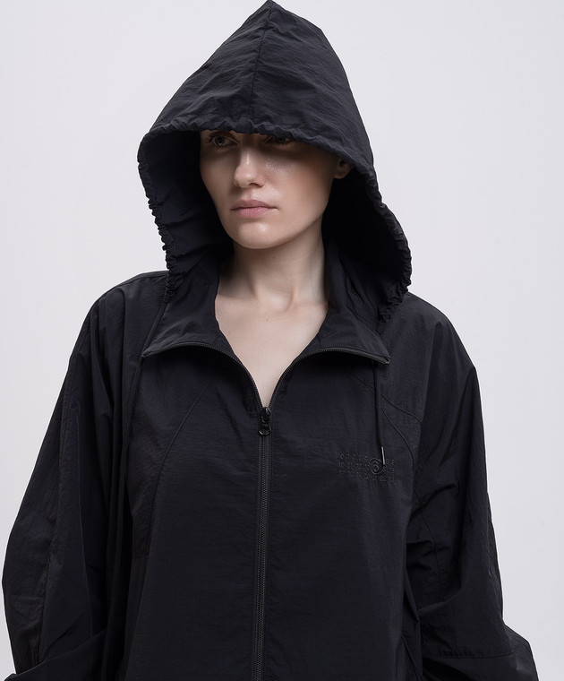 Maison Margiela MM6 Чорна вітровка з вишивкою логотипа SH0AM0083M35732 зображення 5