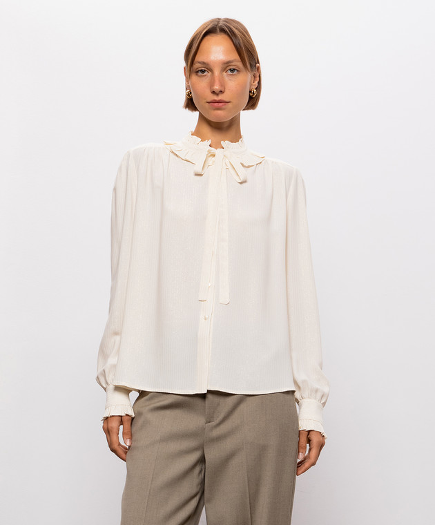 Twinset Бежева блуза з шовком 262TT2212 зображення 3