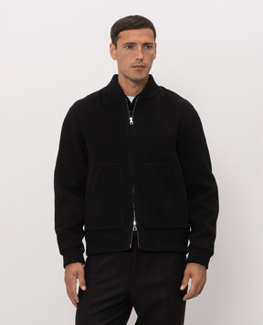 Brett Johnson Чорний бомбер з вовни та кашеміру FW26D14LP598NOI