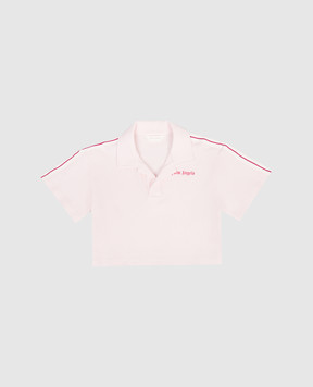Palm Angels Дитяче рожеве поло з принтом логотипа PGGB001S26JER001