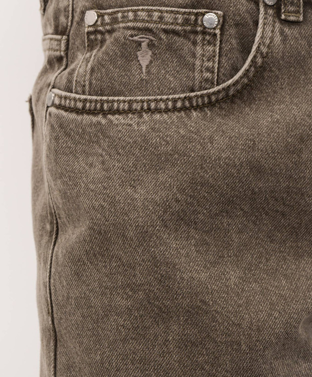 Trussardi Джинсы цвета хаки с вышивкой эмблемы P404HG04954NMJ390D80 изображение 5