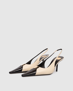 Saint Laurent Бежевые кожаные мюли BABYLONE 858966AAESX