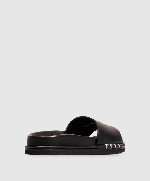 JW Anderson Черные кожаные шлепанцы Fussbett SL0017LA0232 изображение 3