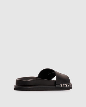 JW Anderson Чорні шкіряні шльопанці Fussbett SL0017LA0232