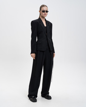 Ann Demeulemeester Черный жакет Jomar с шерстью со шнуровкой B0013509FA556