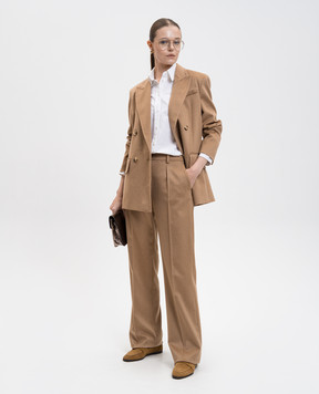 Max Mara Коричневі штани Carbone з вовни верблюда CARBONE