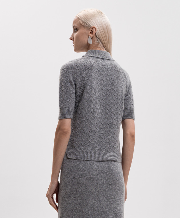 Ermanno Scervino Серое поло из кашемира D495L324KFX изображение 4