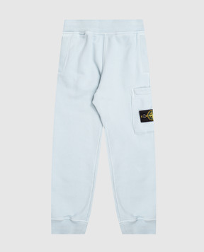 Stone Island Детские голубые джоггеры с патчем логотипа L2S166200002S0A2028