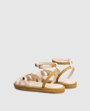 Valentino Бежеві шкіряні босоніжки 8W2S0NZ9RLE