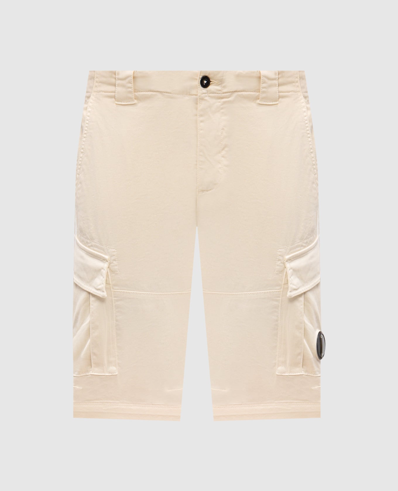 Бежевые шорты-карго с патчем