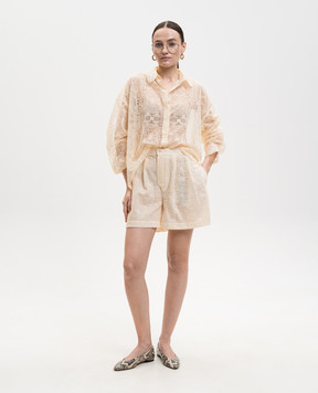 Ermanno Scervino Бежеві шорти з вишивкою D482P763UCX