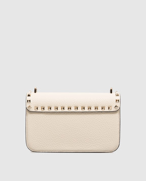 Valentino Шкіряна сумка крос-боді кольору айворі Rockstud 9W2B0T76VSF