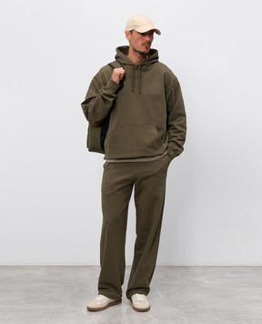 Balmain Худі кольору хакі з вишивкою логотипа GH0JR007BD10