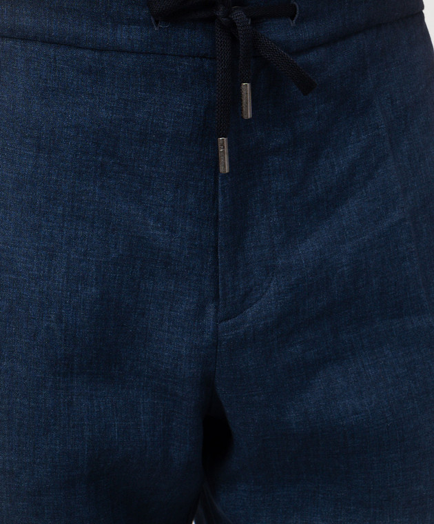 CAPOBIANCO Сині штани з льону 20M811LL00 зображення 5