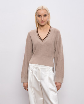 Brunello Cucinelli Коричневый пуловер M19253212