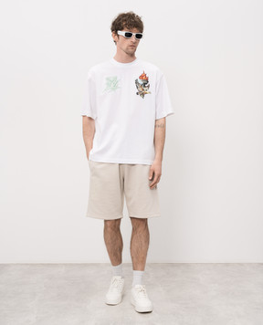 Off-White Белая футболка Show NYL с принтом и вышивкой 44MAA120Z26J004