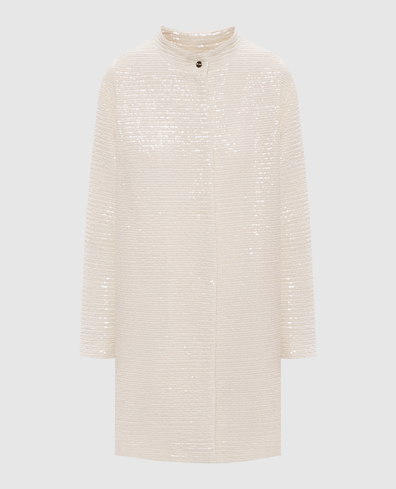 

Бежевое пальто в пайетке, Бежевый, Пальто