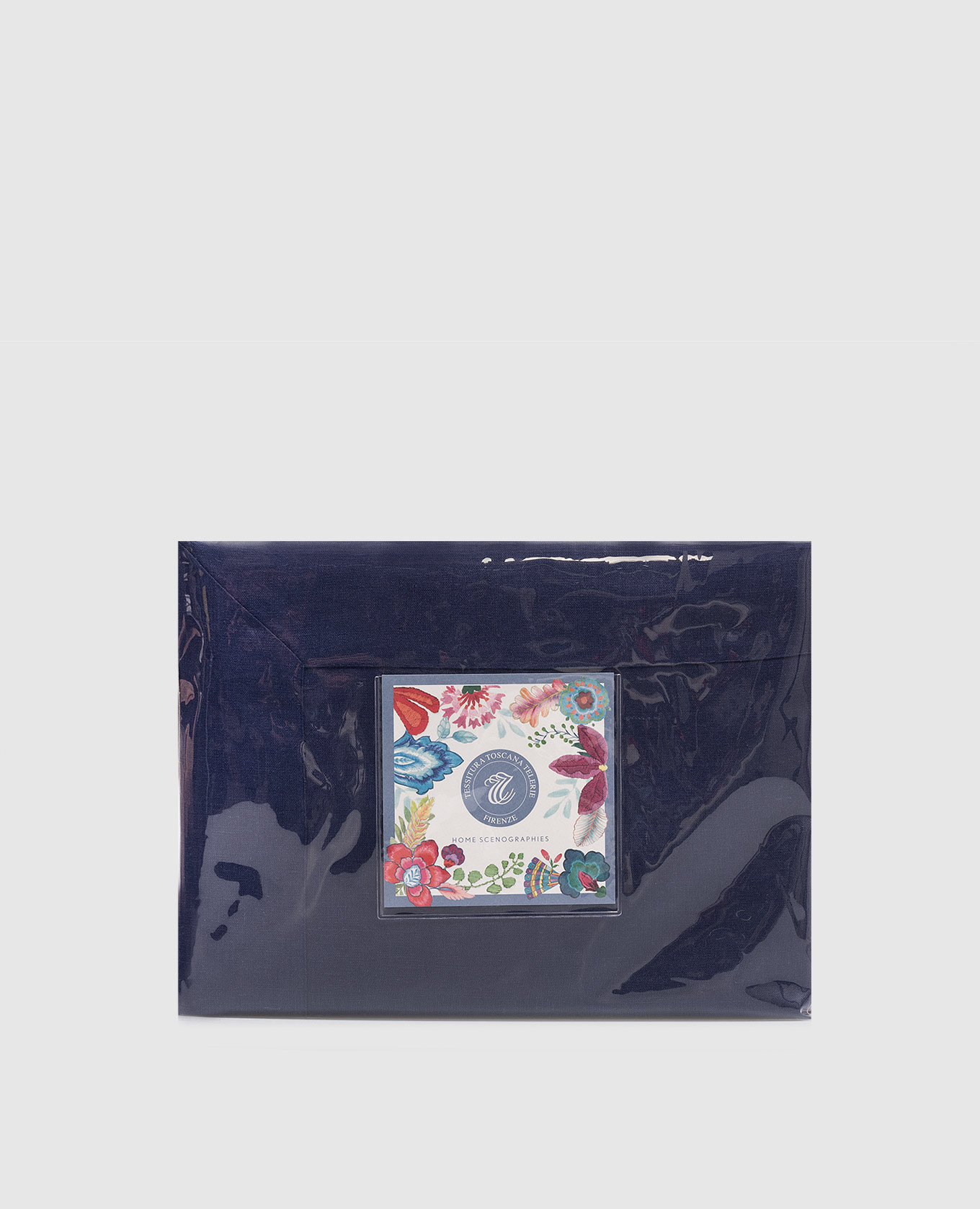 Синий набор из скатерти и салфеток TIZIANO из льна