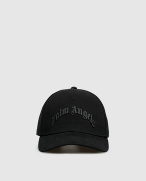 Palm Angels Чорна кепка з фактурним логотипом PMLB104S26FAB00I