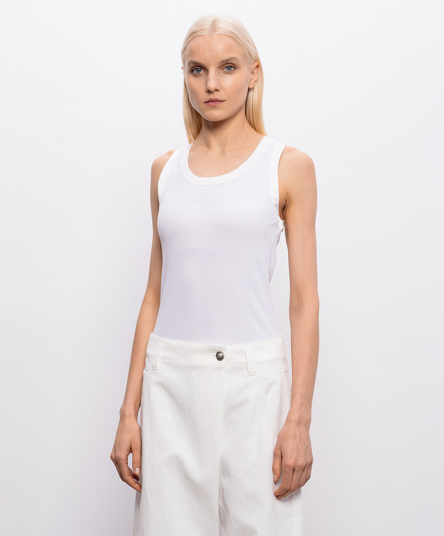 Brunello Cucinelli Біла майка MP952FD600 зображення 3