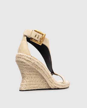 Balmain Бежеві босоніжки Anthem на танкетці GN1UH204LCTA