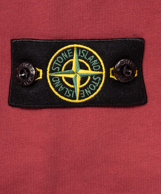 Stone Island Детский бордовый свитшот с патчем логотипа L2S166100001S0A2014 изображение 3