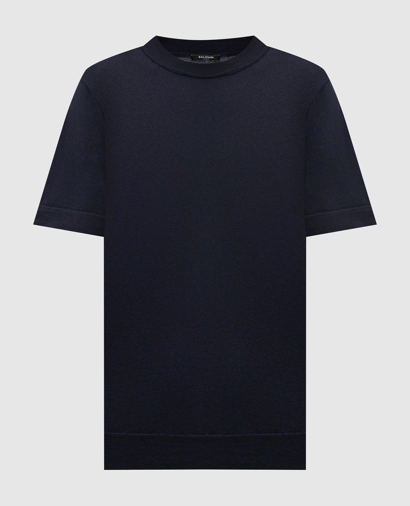 

Синяя футболка из шерсти мериноса с логотипом, Синий, Футболки