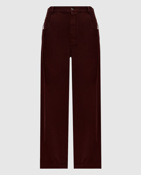 Ann Demeulemeester Бордовые джинсы Kristel с лентами B0010196FA038