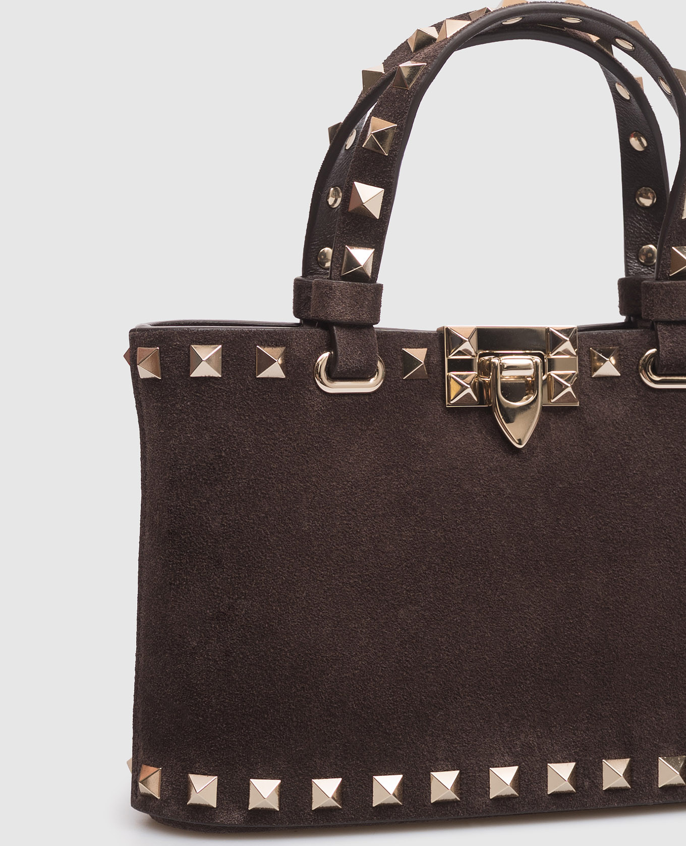 Valentino Замшевая коричневая сумка Rockstud 9W2P0AT0KQQ изображение 6